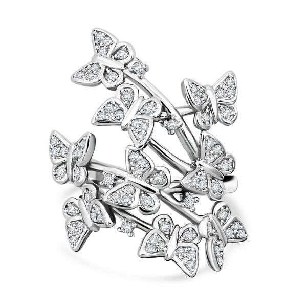 Lustro Stella Weißer Zirkonia Ring 925 Silber rhodiniert (Größe 18.00) image number 0
