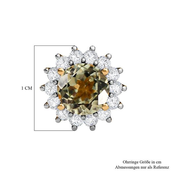 Sternchen AAA Turkizit und Zirkon Halo-Ohrstecker- 1,43 ct. image number 8