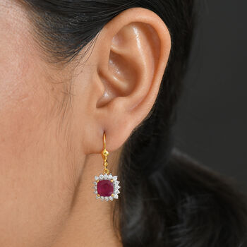 D'Joy AA afrikanische Rubin und Moissanit Ohrringe - 5,78 ct.