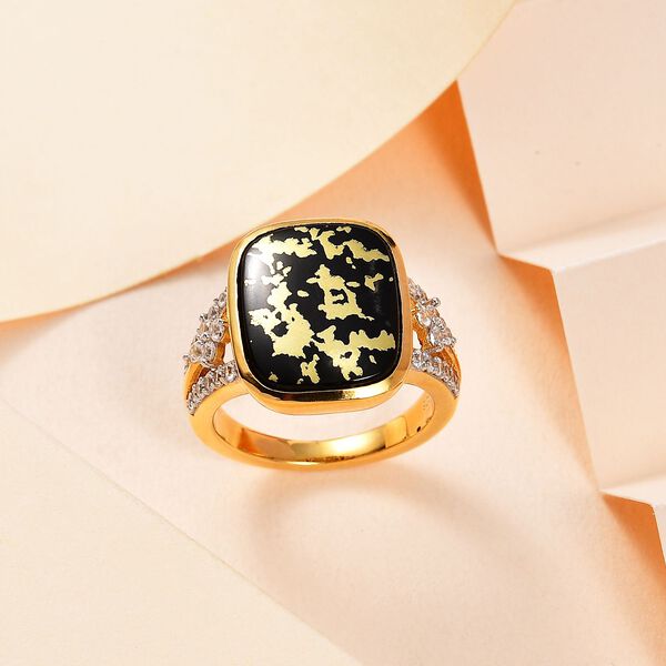 Goldenite und Zirkon Ring - 8,11 ct. image number 1