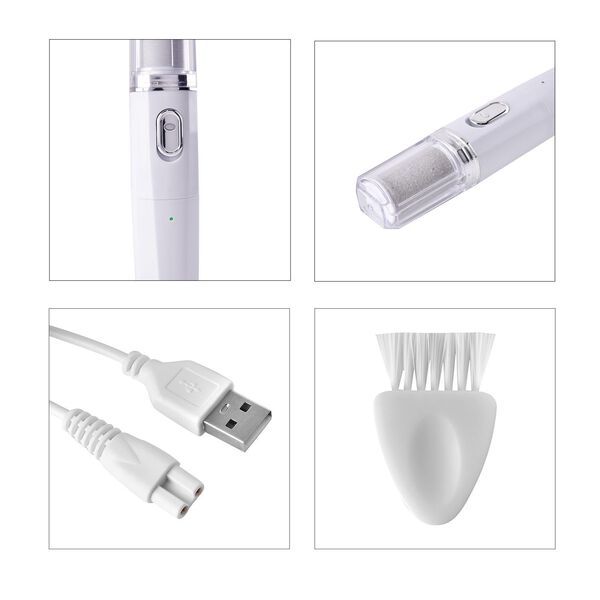 4-in-1 Hornhautentferner & Nagelpolierer mit Aufbewahrungstasche, Wasserdicht, wei&szlig; image number 4