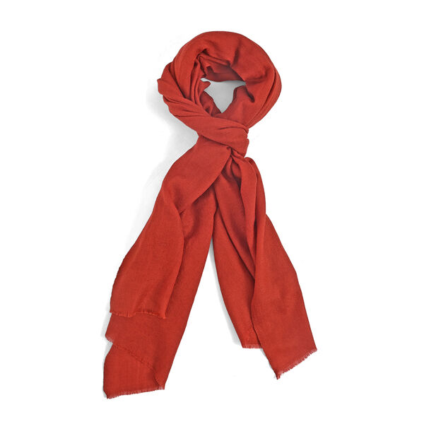 LA MAREY - Gro&szlig;formatiger Schal, 100% Kaschmirwolle, 70 x 195 cm, Kupferrot image number 4