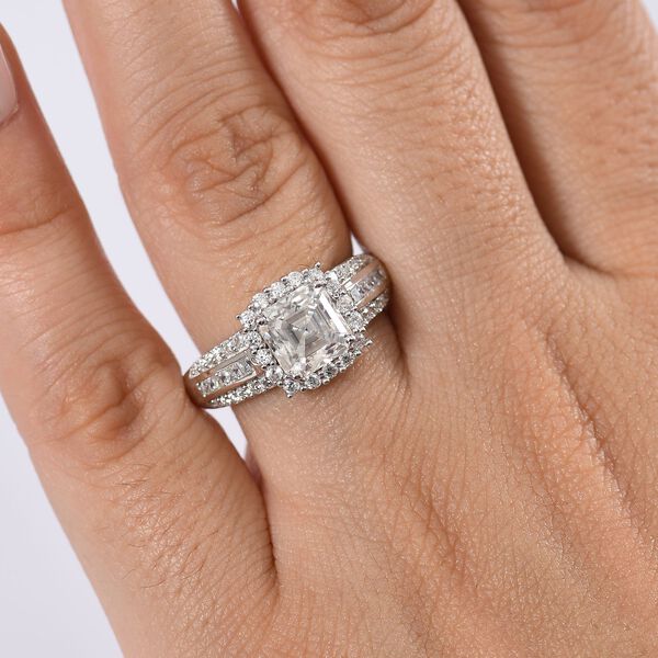 D’joy Moissanit Ring 925 Silber rhodiniert (Größe 17.00) ca. 2,51 ct image number 3