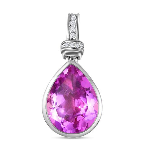 Patroke Quarz Triplette und weißer Zirkon Anhänger, 925 Silber platiniert ca. 9.25 ct image number 0