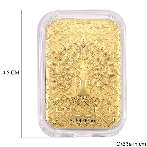 EXKLUSIVES GESCHENK 999er Goldbarren mit Lebensbaum-Motiv, 10mg image number 4