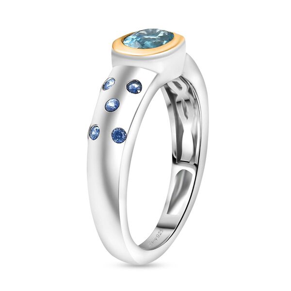 D'Joy Blauer Zirkon, Blauer Saphir Ring 925 Silber rhodiniert (Gr&ouml;&szlig;e 20.00) ca. 1,41 ct image number 5