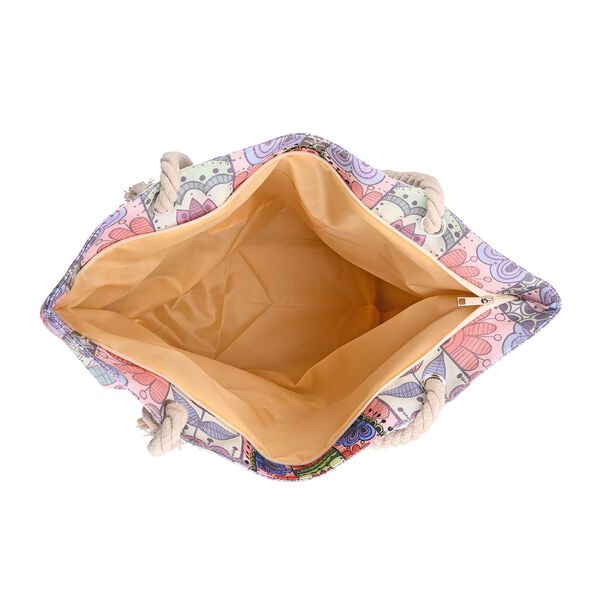 Handbemalte Tasche mit verstellbarem Kordelriemen, 50x17x38cm, Hamsa Muster image number 5