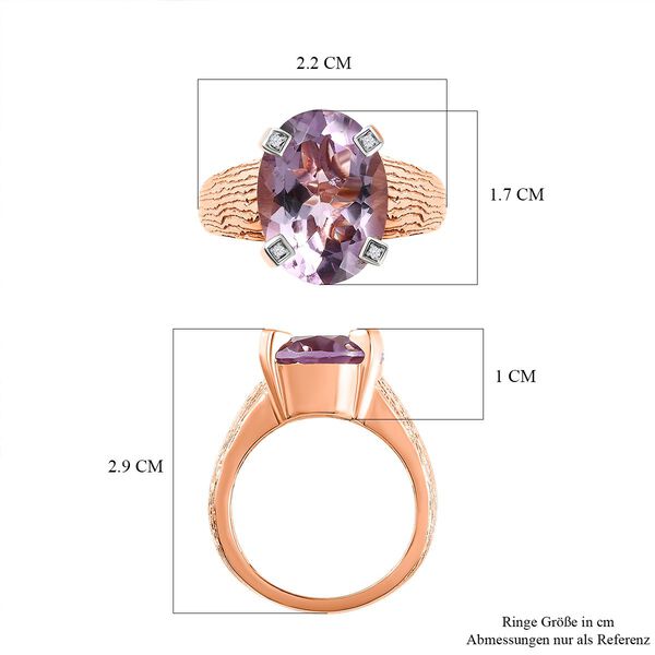 Rose De France Amethyst und Zirkon Ring - 8,16 ct. image number 7