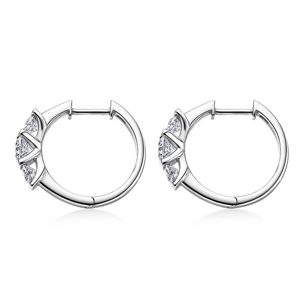 D'Joy Moissanit Ohrringe 925 Silber Platiniert ca. 1.86 ct image number 3