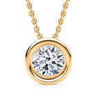 LUXURIANT DIAMOND - Lab Grown Diamant VS-EF Anhänger mit Kette, 925 Silber Gelbgold Vermeil ca. 0.50 ct