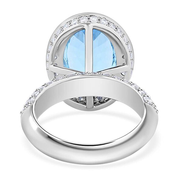 Chairman's Vault Collection - zertifiziert und geprüft RHAPSODY AAAA Santamaria Aquamarin und VS-EF Diamant Ring in 950 Platin - 7,90 ct. image number 3