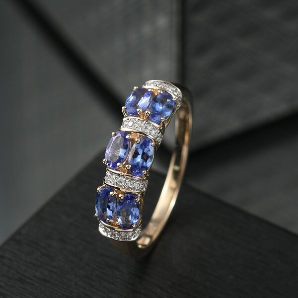 LUXURIANT AAA Tansanit und Labor Diamant Ring in 375 Gold - 1,67 ct. image number 2