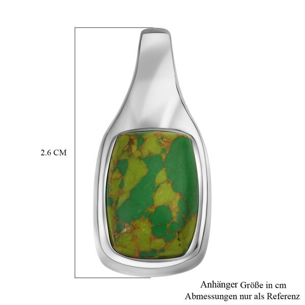 Grünes Türkis Anhänger, Edelstahl, ca. 12.87 ct image number 6