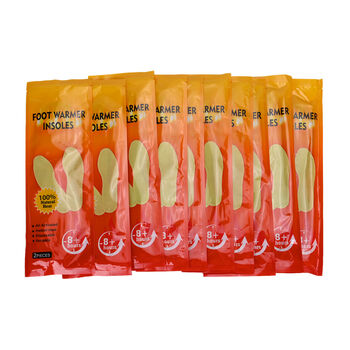 W&auml;rmende Einlegesohlen 10 Paar luftaktiviert Einweg bis zu 8 Std W&auml;rme 23 cm