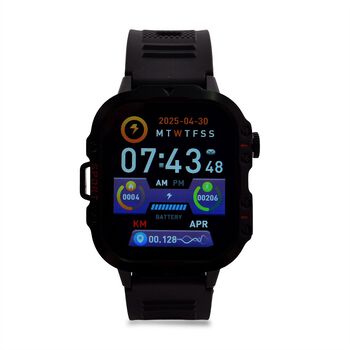 H19 Smartwatch, 2.01 Zoll HD-Display, Schwarzes Silikonarmband