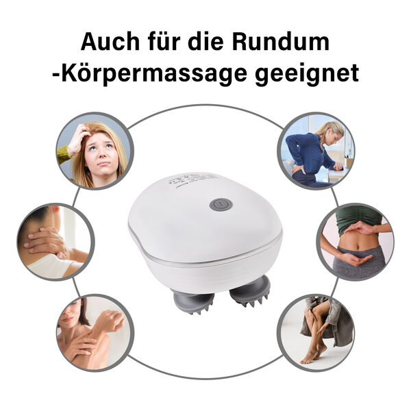 Kopfmassagegerät mit 4 Massageköpfen in weiß image number 15