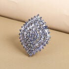 Tansanit Cluster-Ring, 925 Silber platiniert  ca. 5,78 ct image number 1