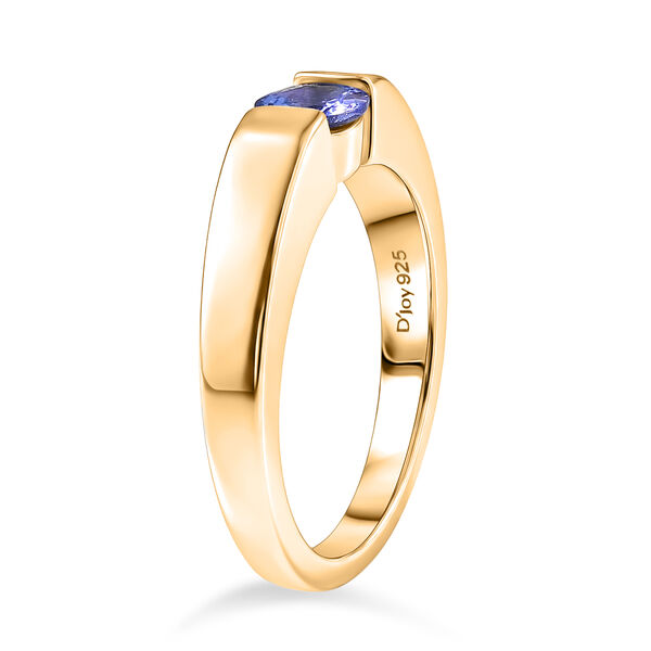 D'Joy Tansanit Ring 925 Silber 750 Gelb Vergoldet (Gr&ouml;&szlig;e 18.00) ca. 0,50 ct image number 4