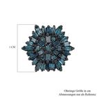 Blaue Diamant florale Cluster-Ohrstecker in Silber image number 4