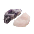 Amethyst- und Rosenquarz- Teelicht Kerzenhaltern, 2 tlg.