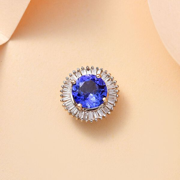 AAA Tansanit und Diamant Anhänger in 585 Gold - 1,06 ct. image number 9