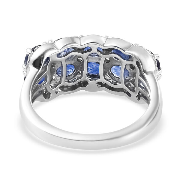 Masoala Saphir und Zirkon-Ring, 925 Silber platiniert, 3,30 ct. image number 6