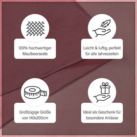 LA MAREY &ndash; Chiffon Schal aus Maulbeerseide, hellrosa