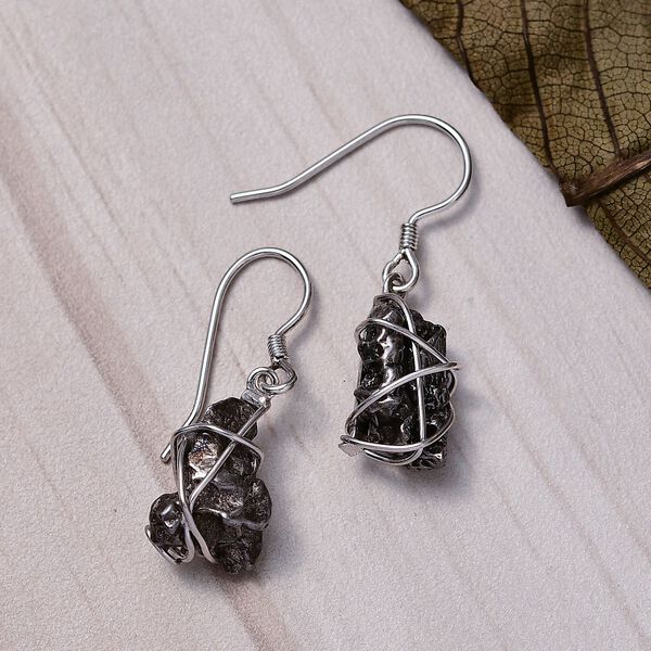 D'Joy Muonionalusta Meteorit Ohrringe 925 Silber rhodiniert ca. 31.76 ct image number 2