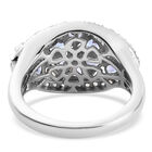 Tansanit und Zirkon Cluster Ring 925 Silber platiniert  ca. 2,03 ct image number 5