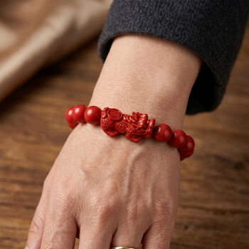 Rotes Zinnober Armband, 18 cm ca. 170.00 ct