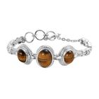 Tigerauge Armband ca. 18 cm Edelstahl ca. 25.00 ct