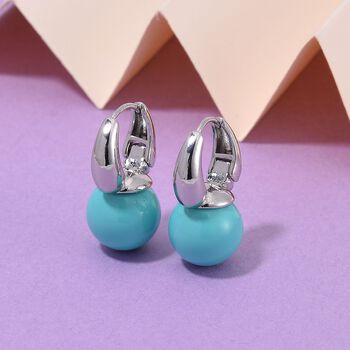 Sleeping Beauty t&uuml;rkisfarbene Muschelkernperle Ohrringe