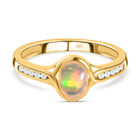 Natürlicher, äthiopischer Welo Opal und weißer Zirkon-Ring - 0,68 ct. image number 0