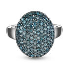 Blauer Diamant-Ring, 925 Silber platiniert  ca. 1,00 ct image number 0
