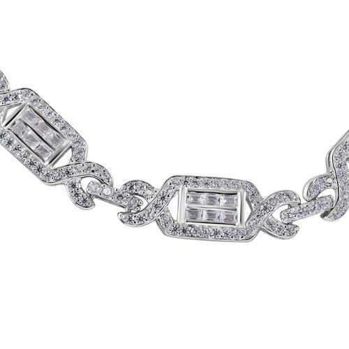 Weißer Zirkonia Armband ca. 19 cm 925 Silber rhodiniert image number 1