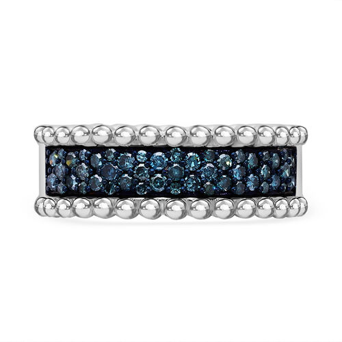 Blauer Diamant Ring 925 Silber platiniert (Größe 17.00) ca. 0.50 ct image number 0