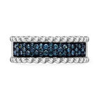 Blauer Diamant Ring 925 Silber platiniert (Größe 17.00) ca. 0.50 ct