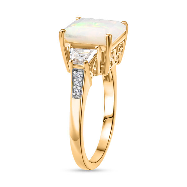 D'Joy AAA nat&uuml;rlicher, &auml;thiopischer Welo Opal und Moissanit Ring - 3 ct. image number 4