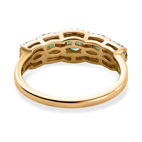 AAA Smaragd und Moissanit Ring in 375 Gold - 1,12 ct. image number 6