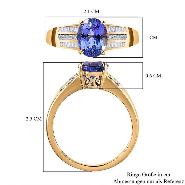 AAA Tansanit und Diamant Ring - 2,18 ct. image number 7