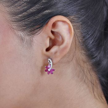 2,71 ct. afrikanische Rubin und Zirkon Ohrringe