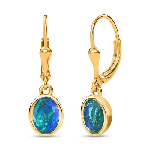 Paraiba Pfau Triplett Quarz Ohrringe - 2,92 ct. image number 0