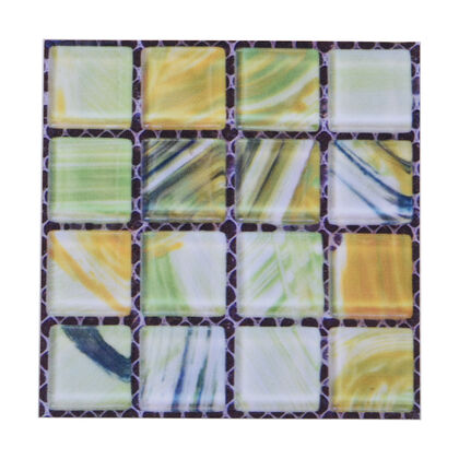 20er-Set Mosaik Wandaufkleber Wanddekoration, Größe: 10x10 cm, Grün