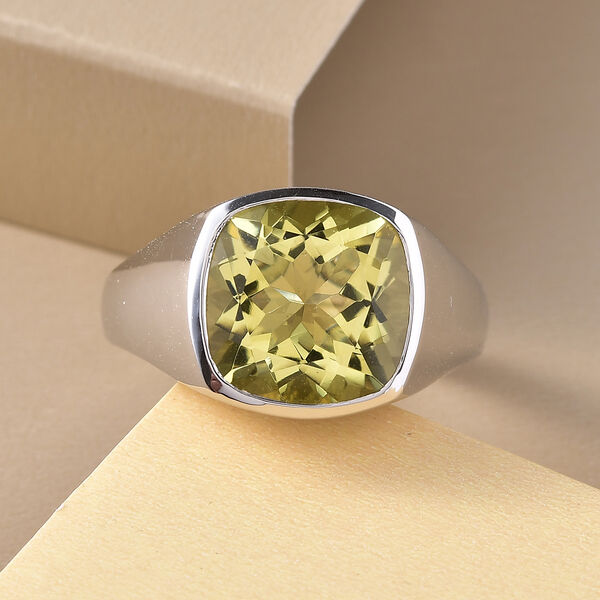 Ouro Verde-Quarz-Ring, 925 Silber platiniert  ca. 6,06 ct image number 2