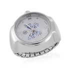 Neueinführung-STRADA Japanisches Uhrwerk, Wasserdicht Blaue Schmetterlingsmuster Biegsame Fingeruhr aus reinem Edelstahl