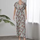 Maxikleid mit gesmokter Taille und Flatter&auml;rmel, 35x125cm, himmelblau