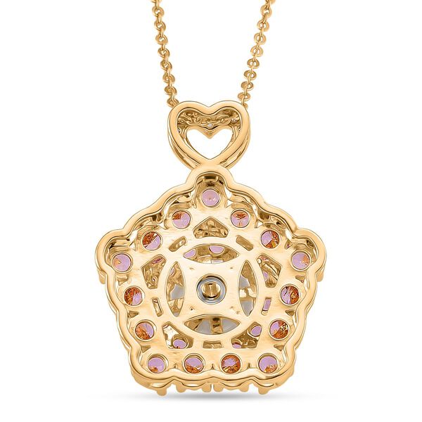 Wei&szlig;e S&uuml;&szlig;wasser Perle (8-10 mm), Rosa Zirkonia Schmuckset ca. 50 cm + 5 cm Extender, Nickelfreies Messing, Reines Kupfer vergoldet image number 5