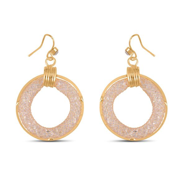 Weißer Kristall Ohrringe Reines Messing image number 5