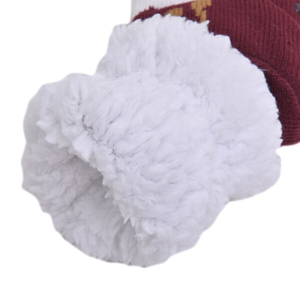 2er-Set W&auml;rmflasche mit Strickbezug, 2000ml und 1 Paar rutschfeste Haussocken mit Sherpa Futter, Einheitsgr&ouml;&szlig;e 18x32 cm&nbsp; image number 3