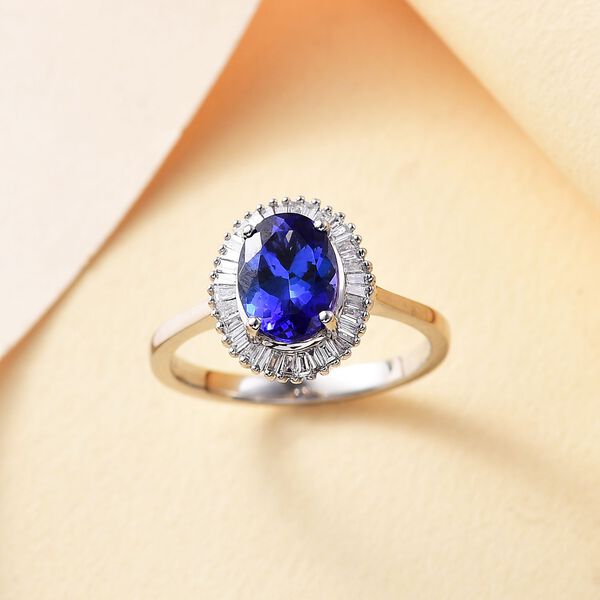 RHAPSODY AAAA Tansanit und VS Diamant Ring in 950 Platin &ndash; 2,22 ct. image number 2